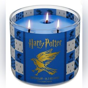 Harry Potter Ravenclaw Blue 3-Wick Candle Hogwarts Collectible NEW